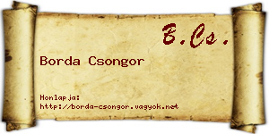Borda Csongor névjegykártya